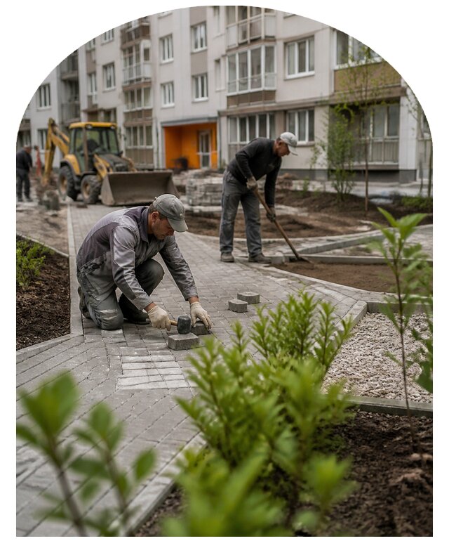 Благоустройство двора многоквартирного дома в Междуреченске